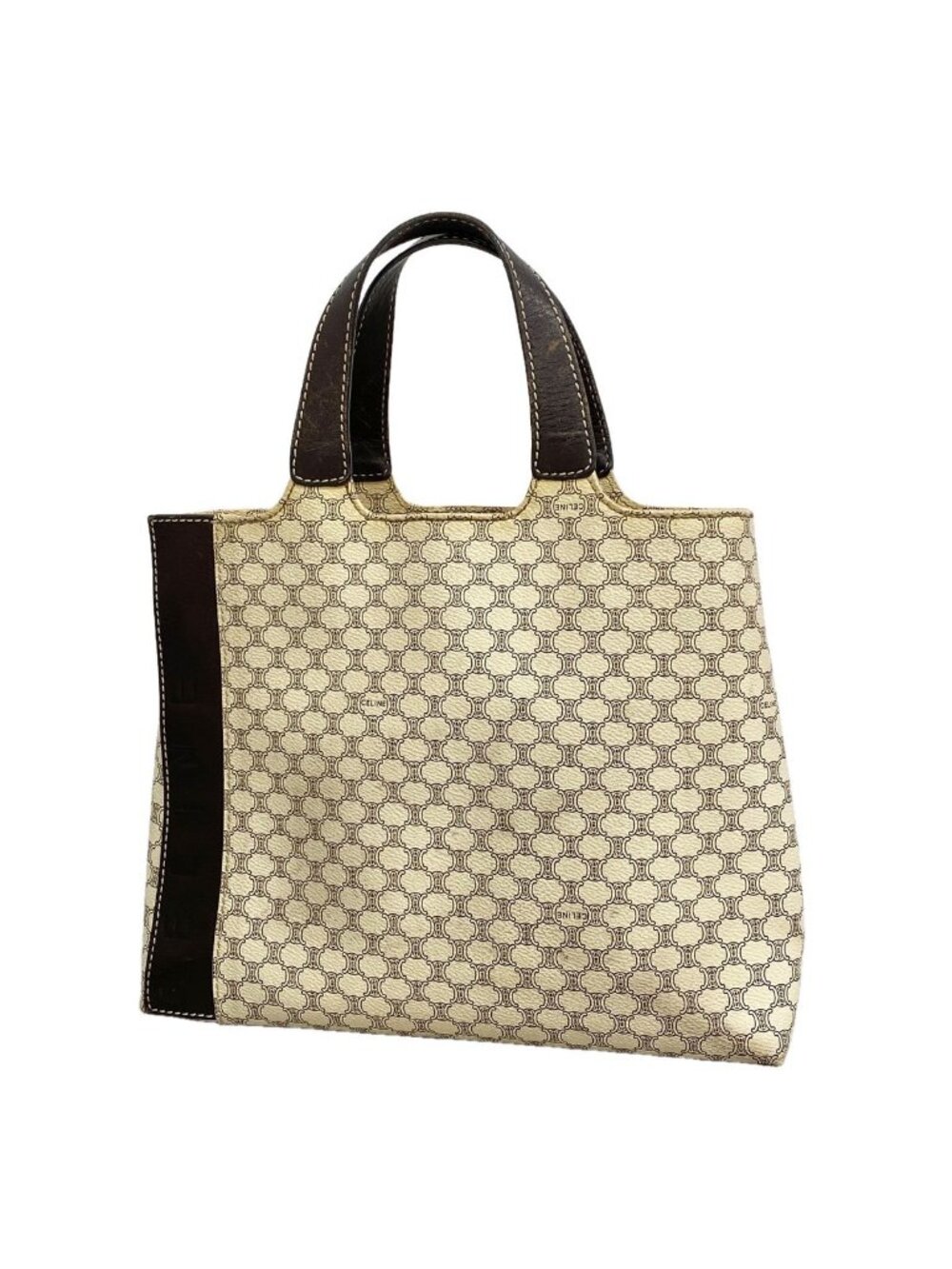 Celine Handbag Macadam Ivory Gold